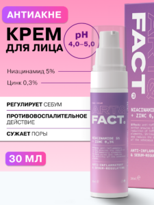 Крем-гель антиакне для проблемной кожи с ниацинамидом и цинком ART&FACT