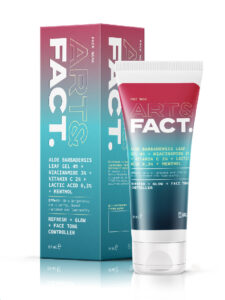 Aloe Barbadensis Leaf Juice 4% + Niacinamide 3% + Vitamin C 2% + Lactic Acid 0,3% + Menthol