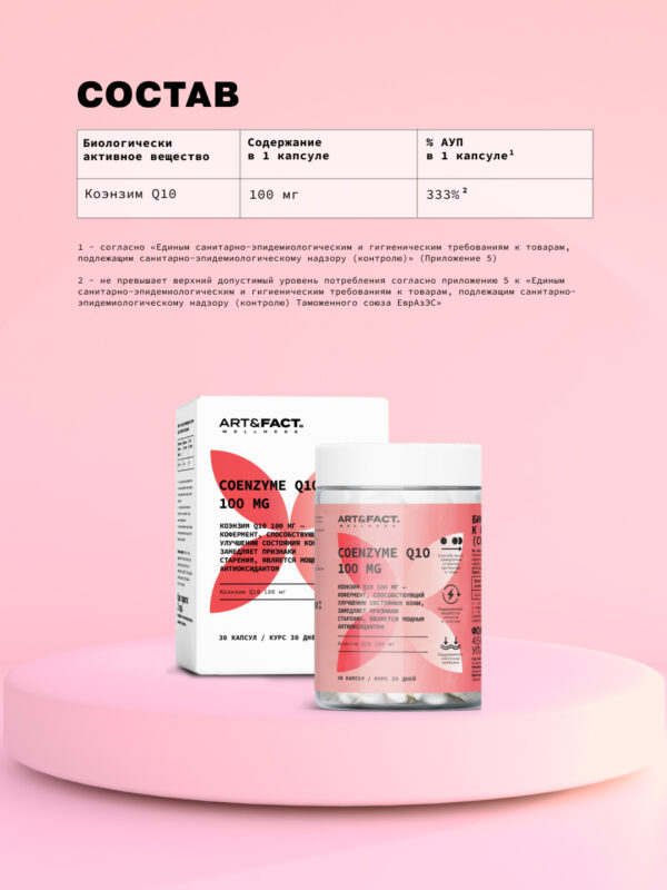 Коэнзим Q10 100 мг ART&FACT.